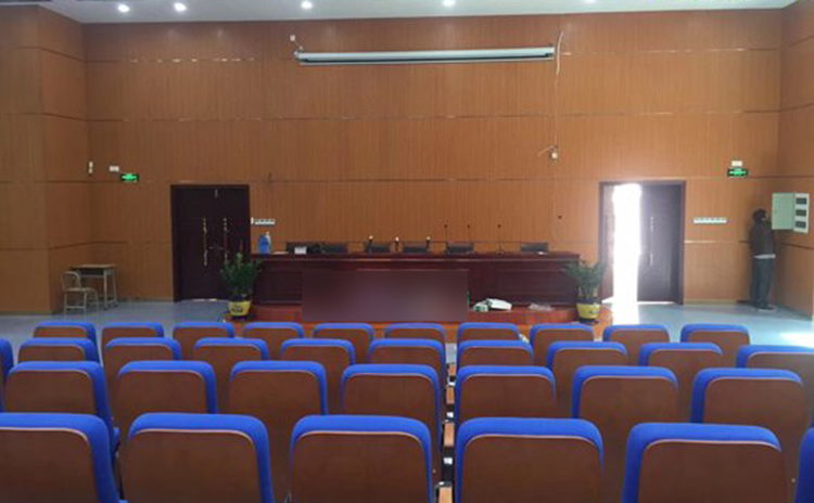 佛山高級(jí)中學(xué)報(bào)告廳吸音板工程